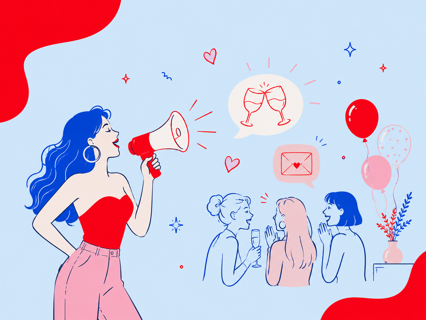 Une femme qui fête son divorce avec ses copines pour annoncer son divorce