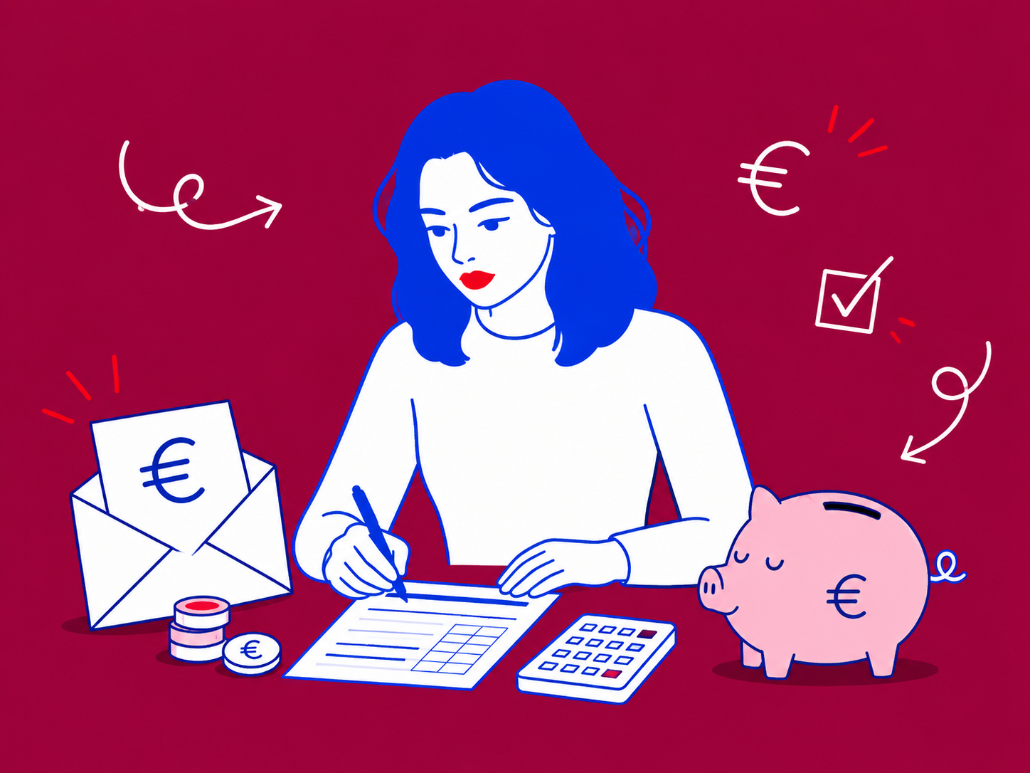 femme faisant ses impots après son divorce